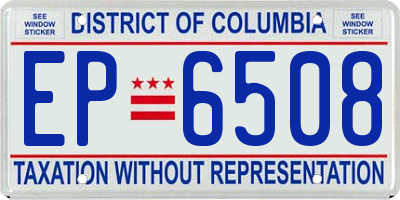 DC license plate EP6508