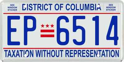 DC license plate EP6514