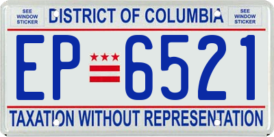 DC license plate EP6521