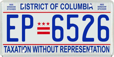 DC license plate EP6526