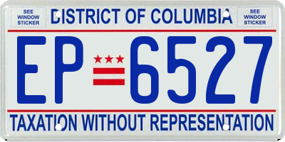 DC license plate EP6527