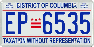 DC license plate EP6535