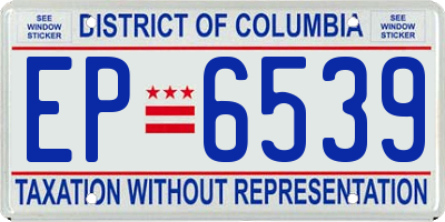 DC license plate EP6539