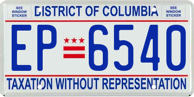 DC license plate EP6540