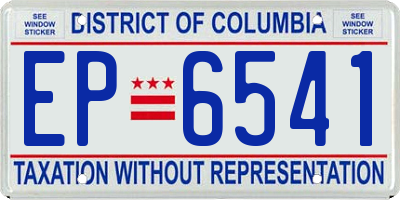 DC license plate EP6541