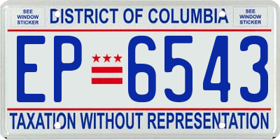 DC license plate EP6543
