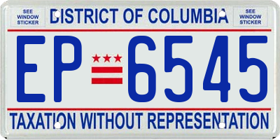DC license plate EP6545