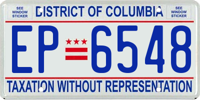 DC license plate EP6548