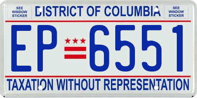 DC license plate EP6551