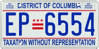 DC license plate EP6554