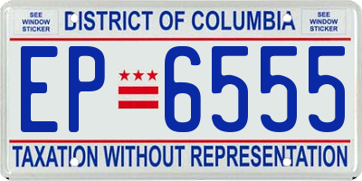DC license plate EP6555