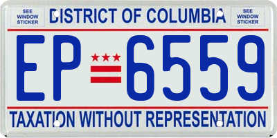 DC license plate EP6559