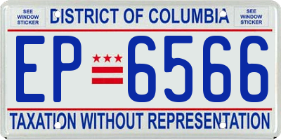 DC license plate EP6566