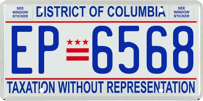 DC license plate EP6568