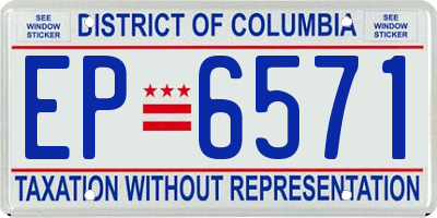 DC license plate EP6571