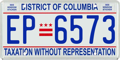 DC license plate EP6573