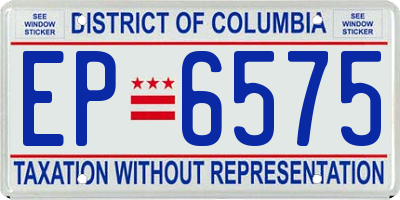 DC license plate EP6575