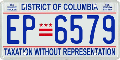 DC license plate EP6579
