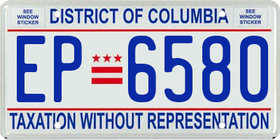 DC license plate EP6580