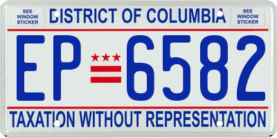 DC license plate EP6582
