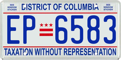 DC license plate EP6583