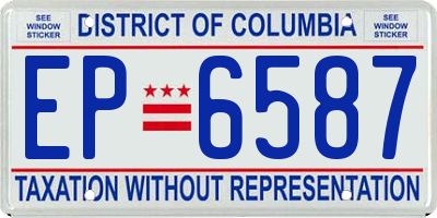 DC license plate EP6587