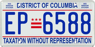 DC license plate EP6588