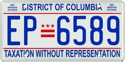 DC license plate EP6589