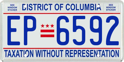 DC license plate EP6592