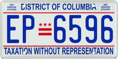 DC license plate EP6596