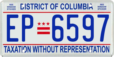 DC license plate EP6597