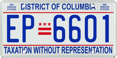 DC license plate EP6601