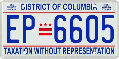 DC license plate EP6605