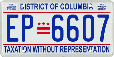 DC license plate EP6607