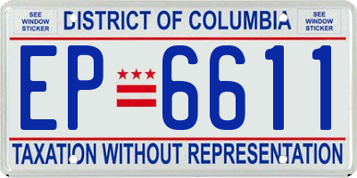 DC license plate EP6611