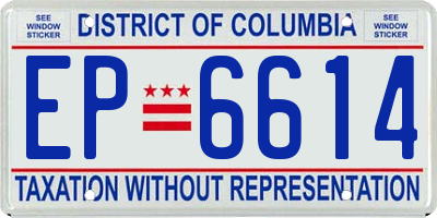 DC license plate EP6614