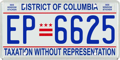DC license plate EP6625