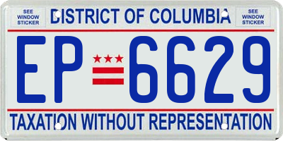 DC license plate EP6629