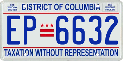 DC license plate EP6632