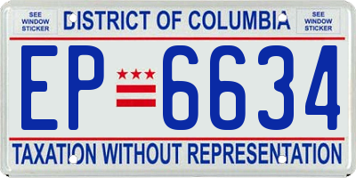 DC license plate EP6634