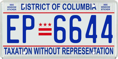 DC license plate EP6644