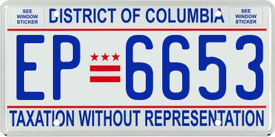 DC license plate EP6653