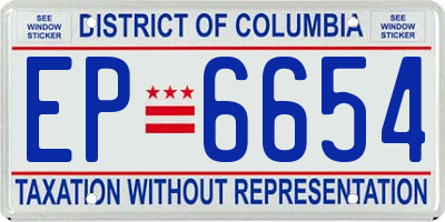 DC license plate EP6654