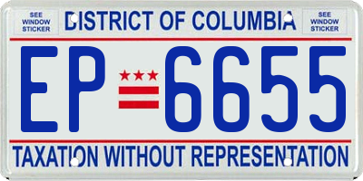 DC license plate EP6655