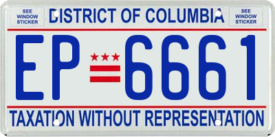 DC license plate EP6661