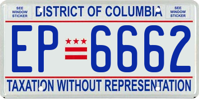 DC license plate EP6662