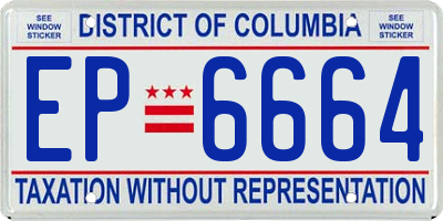 DC license plate EP6664