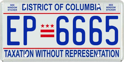 DC license plate EP6665
