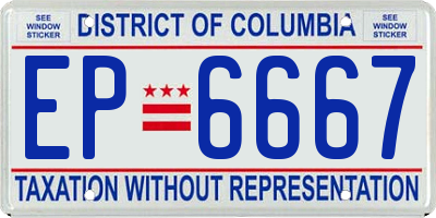 DC license plate EP6667