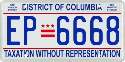 DC license plate EP6668